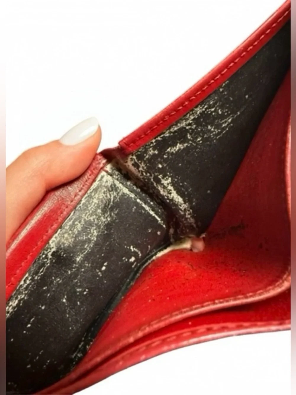 ✨Vintage Louis Vuitton LV Red Epi Leather Square Bifold Wallet